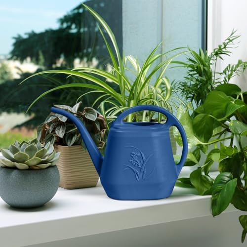 Hand Watering Can - for Home Plant Garden - 1/2 Gallon - Blue