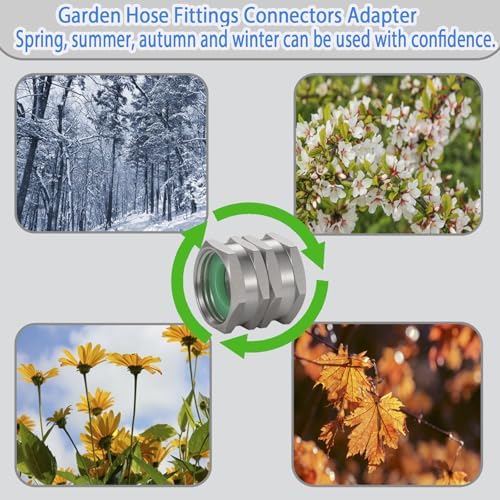 304 Stainless Steel Female to Female Garden Hose Adapter，3/4" GHT to 3/4" GHT Fitting Connect, Green Thumb Quick Swivel Connector Adapter, Double Hose Connector