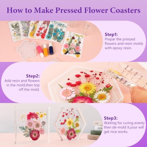 428 Pcs Dried Pressed Flowers for Resin,Real Nature Dried Flowers for Craft