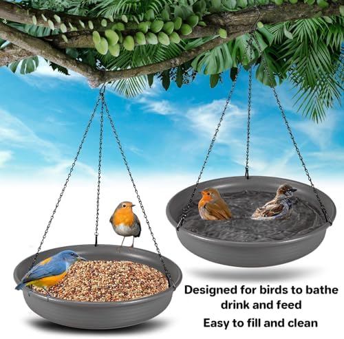 CARGEN Hanging Bird Bath Bowl - Window Bird Water Feeder Tray for Outdoors