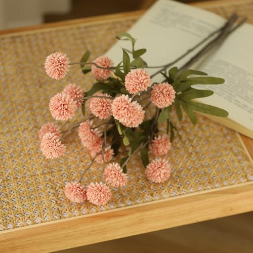 Laelfe 5pcs Dandelion Artificial Flowers Bridal Bouquet Wedding Home Party Decor