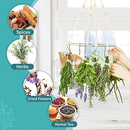 2pack Herb Drying Rack With 20pcs Golden Herb Dryer Hooks, Golden Color