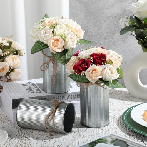 5.91 Inch Rustic Vase Wedding Table Centerpieces,Iron Color,8 Pcs