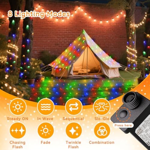 LitHome 21FT x 5FT Christmas Net Lights Outdoor Mesh Lights Connectable