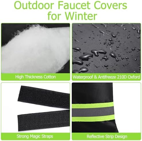 Outdoor Faucet Cover, Thicken Faucet Covers for Winter, Green, 4 Pack