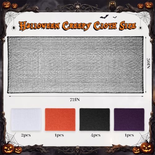 Moukeren 8 Pcs Halloween Creepy Cloth 30×72 in Spooky Gauze Decor, Assorted