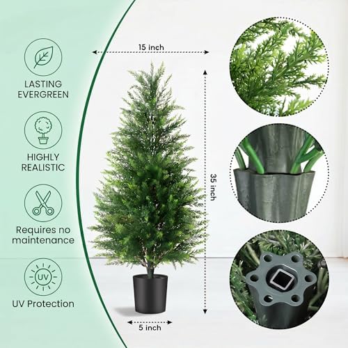 3FT Artificial Cedar Trees 2 Pack