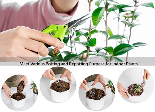 Josteve 5Pcs Succulent Tools Mini Garden Small Gardening Tools Indoor, Pruning Shear Gardening Scissors, Hand kit for Bonsai, Cactus, Fairy, Houseplant of Transplanting, Repotting, Seedling Soil