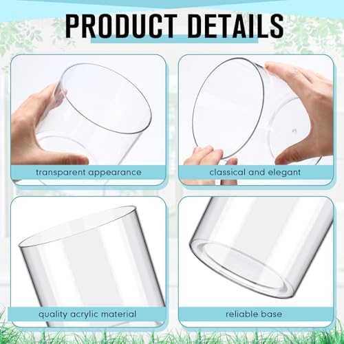 meekoo 6 Pcs Cylinder Vase 4 x 4 in, 5 x 5 in