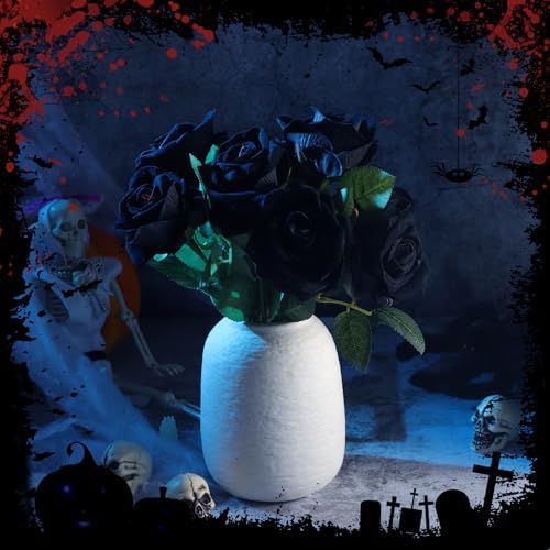 36 Pcs Black Rose Bouquet Bridal Artificial Flowers