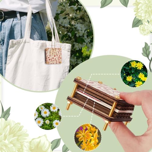 AHANDMAKER Pocket Flower Press Plant Preservation Kit Wooden Pocket Flower Pressing Portable Small Leaf Petal Preservation for Arts and Crafts Lovers, Plant Lover Gifts, 65x64mm