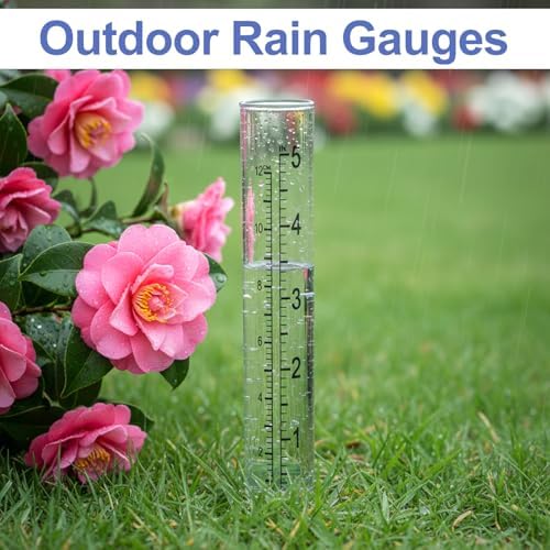 4 Pcs Rain Gauge Replacement Tube, 5 Inch Plastic Rain Gauges for Yard Garden Outdoor Lawn Home