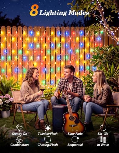13x13FT Christmas Net Lights Outdoor Plug in with 8 Modes