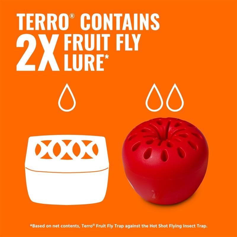 Terro Fruit Fly Traps for Indoors (12 Pack) + 540 Days of Lure Supply