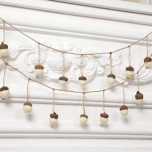Boao 18 Pcs Felt Acorn Ornaments Fall Thanksgiving Wool Acorn Ball Decor