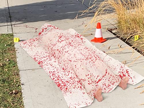 5.4ft Halloween Decorations Outdoor Props - Scary Hallowmas Back from The Grave Dead Victim Prop for Haunted House Party Decor(Assembly Needed) Red