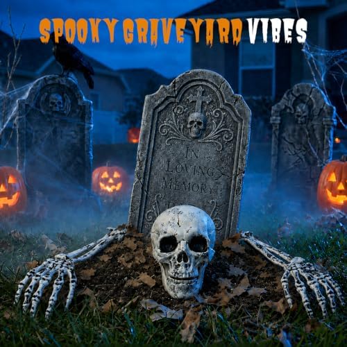 3Pcs Realistic Halloween Skeleton Stakes Outdoor Decorations for Yard