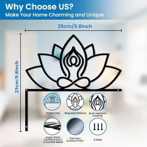 CUTHOLLOW Yoga Lotus Door Topper Sign Wall Art Decor