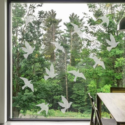 UV Reflective Anti Collision Window Bird Stickers Decals Glass Door Protect and Save Bird Strikes (Transparent, Reusable)
