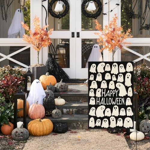 AVOIN colorlife Ghosts Halloween for Outside Garden Flag 12x18 Inch