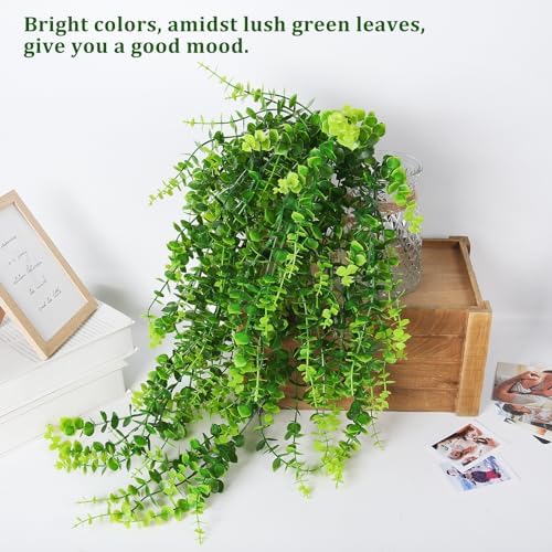 RECUTMS Hanging Money Plants Fake Outdoor Hanging Artificial Flowers Vines