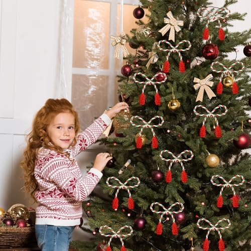 Celltestria 12pcs 20 Inches Christmas Garland Ties (Red Green White)
