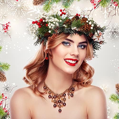 BBTO Artificial Holly Berries on Wire Stems, 250 Stems with 500 Pieces 8 mm Fake Berries for Christmas Tree Decorations Wreath Craft Use Wedding Party Favor (White)