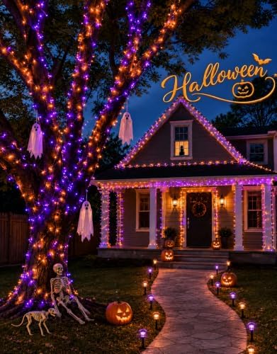 LitHome Color Changing Solar Christmas String Lights Outdoor, 33 FT 100 LED