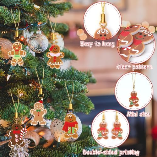 36 Pcs Mini Gingerbread Man Ornaments, Acrylic Christmas Tree Decor