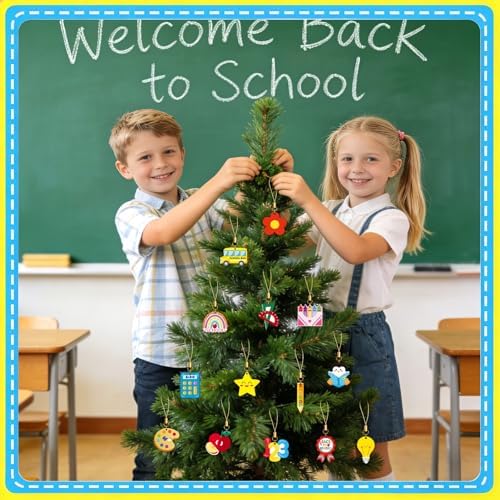 36Pcs Double Side Back to School Ornaments,Acrylic Classroom Charms