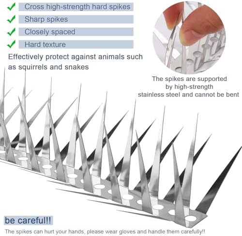 Bird Spikes 13 FT Anti Climb Spikes Stainless Steel Bird Squirrel Deterrent