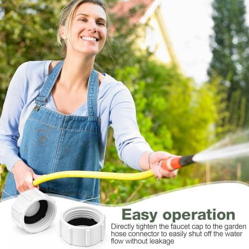 Mudder 16 Pcs Garden Hose Caps, 3/4 Inch GHT Sprinkler Cap,White