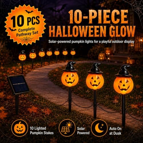 10 Pack Halloween Decorations Outdoor Pumpkin Moon Garden (Floating Ghost)