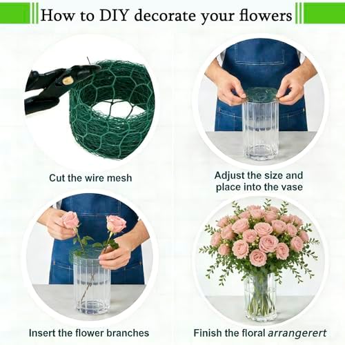 16.14 x 157 Inch Chicken Wire, Floral Chicken Wire for Floral Arrangements