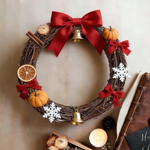 12 Inch Handmade Natural Twig Wreath Birch Branch Wreath Grapevine Style Wreath Form for DIY Crafts Front Door Decor Farmhouse Wedding Christmas
