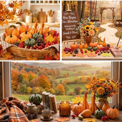 Small Artificial Pumpkin Autumn Fall Harvest Decoration 57pcs