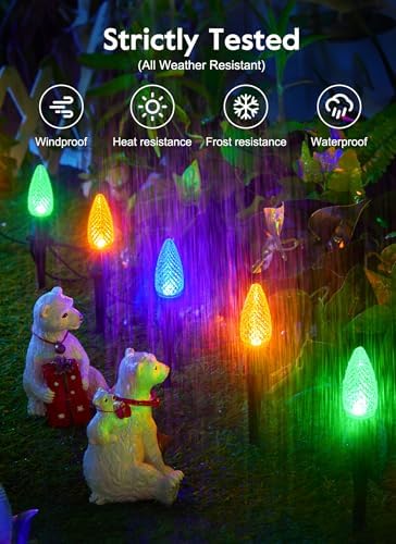 Brightown Strawberry C9 Christmas Pathway String Lights, 25.7 FT C9 Lights