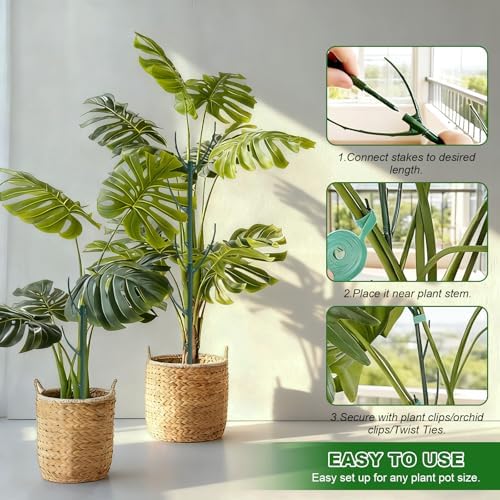 15 Pack Stackable Plant Support Stakes Indoor/Outdoor Support Pole