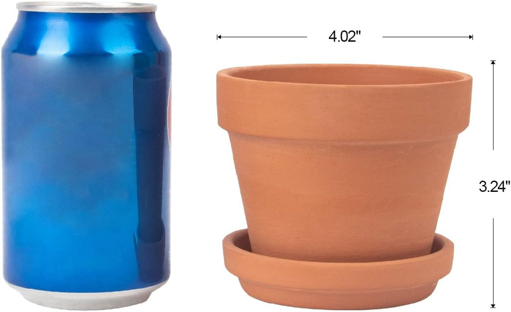 CFKJ [17 Pack] 4" Planter Nursery Pots Terracotta Pot with Saucer Clay Ceramic Pottery Cactus Pot Flower Succulent