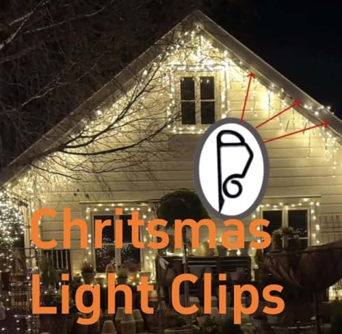 Christmas Light Clips 120 PCS, Gutter Hooks for Outdoor String Lights