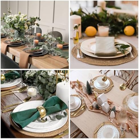 BAVIFY 13" Round Woven Placemats Set of 8, Plate Chargers for Dining Table