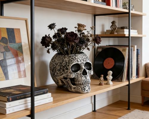 Metallic Silver Skull Decorative Bowl Gothic Gifts