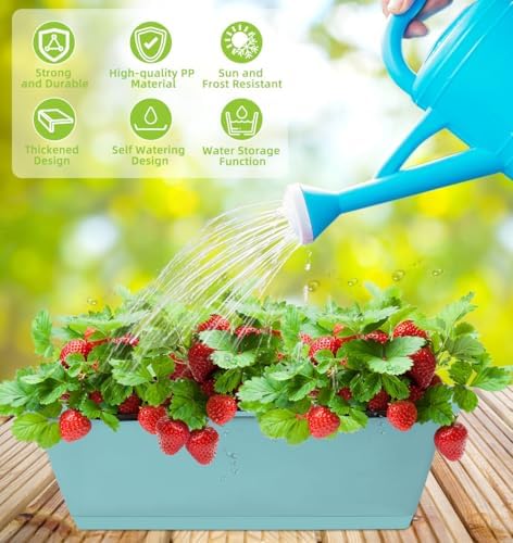 LOCONHA 7 Pack Window Box Planter, Plastic Vegetable Flower Planters Boxes