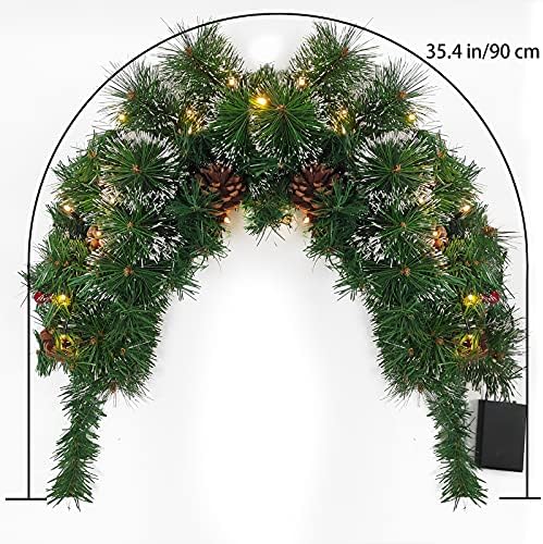 Sunnyglade 35.4" Pre-Lit Christmas Mailbox Swag, Artificial Pine Garland
