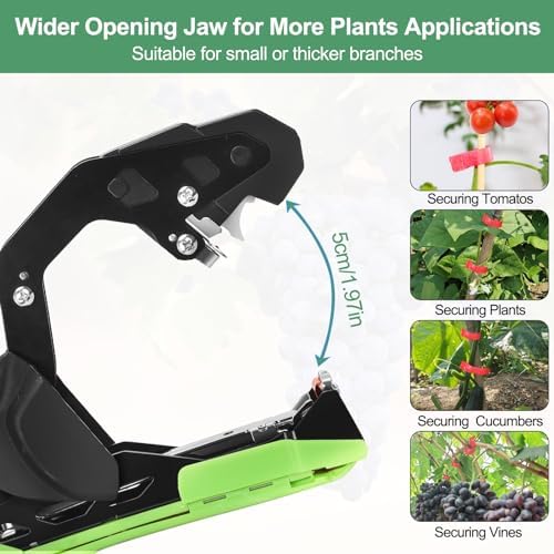Upgraded Plant Tying Machine Gun to Tie Up Vine Tomatoes and Grapes Quickly Garden Tape Tool for Gardeners Farmers with SK5 Blade Replacement Garden Tapes and Staples