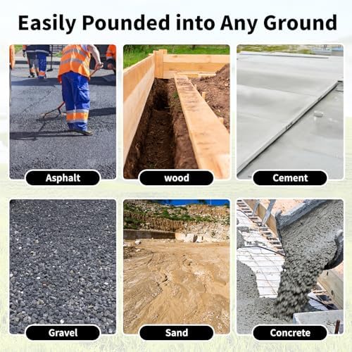 Besitu 16 Inch Rebar Stakes (20 Pack) 1/2 Inch Diameter Galvanized Steel Ground Anchors Heavy Duty Anchoring Spikes for Speed Bump, Parking Curb and Tent