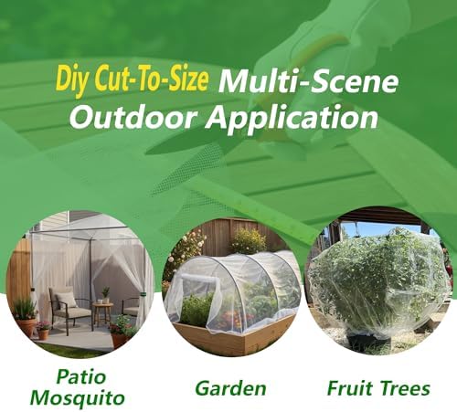 Durable Garden Fine Mesh Netting, 10x33ft Insect Netting for Plant