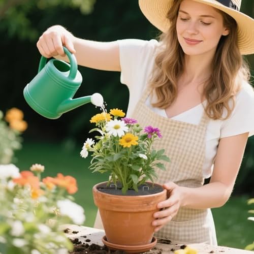 6Pcs Plant Pot Grids, 11.8 Inch Plant Pot Cover Protector from Cats and Animals with 30 U-Shaped Nails, Indoor Round Planter Pots Soil Guard for Outdoor Garden Plants Protection
