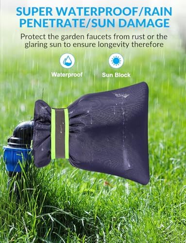 4Pack Outdoor Faucet Covers for Winter, 8.3" H x 6.7" W Outside Hose Bib Covers Protector Spigot Covers Insulated Winter Waterproof Freeze Protection Pipe Covers Socks Protector