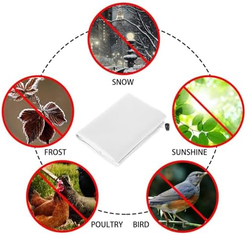 Homimp Plant Covers Freeze Protection, 4 Pack Frost Covers with Zipper Drawstring (31.5" x 47.3") Plant Protection Cover Bags for Outdoor Winter Frost Cold Weather Shrubs Trees Jacket Covers(White)